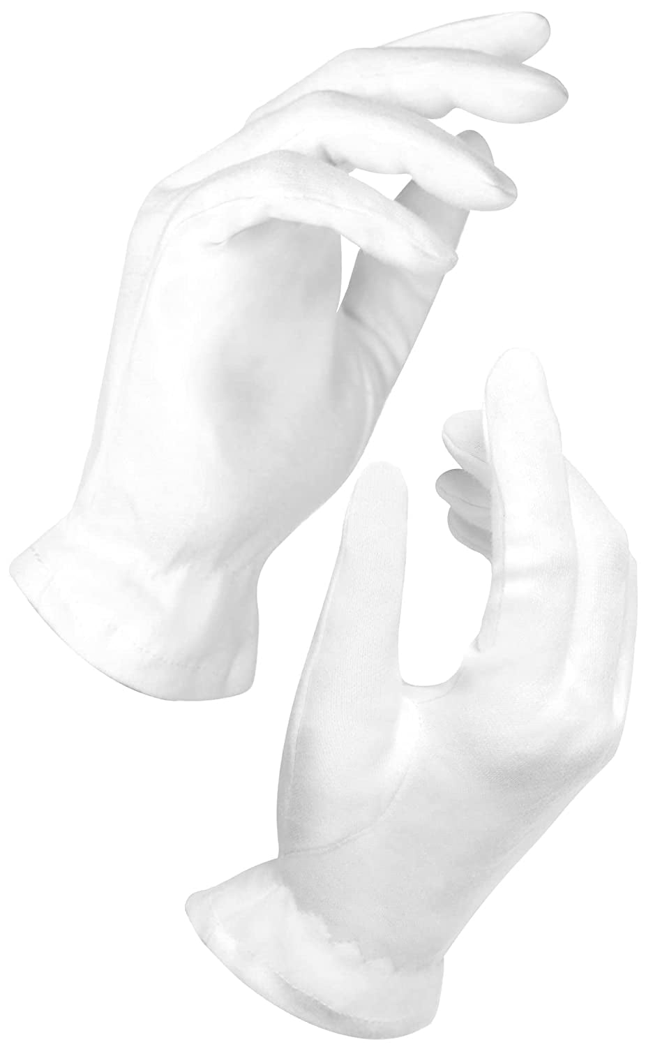 White Gloves Medium (10 Pair) Cotton Gloves for Eczema, Cotton Gloves