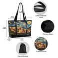 thumbnail image 2 of FORMRS Canvas Laptop Tote Bag for Women with 15.6" Computer Compartments Shoulder Handbag, Starry Pizza, 2 of 7