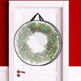 thumbnail image 3 of Herrnalise Christmas Wreath Clear Storage Bag,7.9"×35.9" Water Repellent Plastic Christmas Wreath Storage Bag with Handles and Zippers,Christmas Wreath Storage Container for Xmas Wreath Garland,Black, 3 of 8