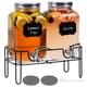 thumbnail image 1 of Dispensador de bebidas Moretoes Glass de 3,8 L, paquete de 2 con soporte, 1 of 8