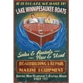thumbnail image 1 of Lake Winnipesaukee, New Hampshire, Vintage Boat Sign (12x18 Wall Art Poster, Room Decor), 1 of 3