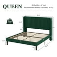 thumbnail image 2 of Amolife Queen Size Velvet Upholstered Bed with Wingback Headboard, Green, 2 of 9