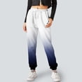 thumbnail image 2 of Pxiakgy Women Pocket Trouser Sweatpants Printed Comfy High Waisted Workout Casual Joggers Pants Dark blue + L, 2 of 8
