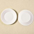 thumbnail image 5 of Platos de papel blancos, platos desechables resistentes, vajilla redonda biodegradable para fiestas, 5 of 5