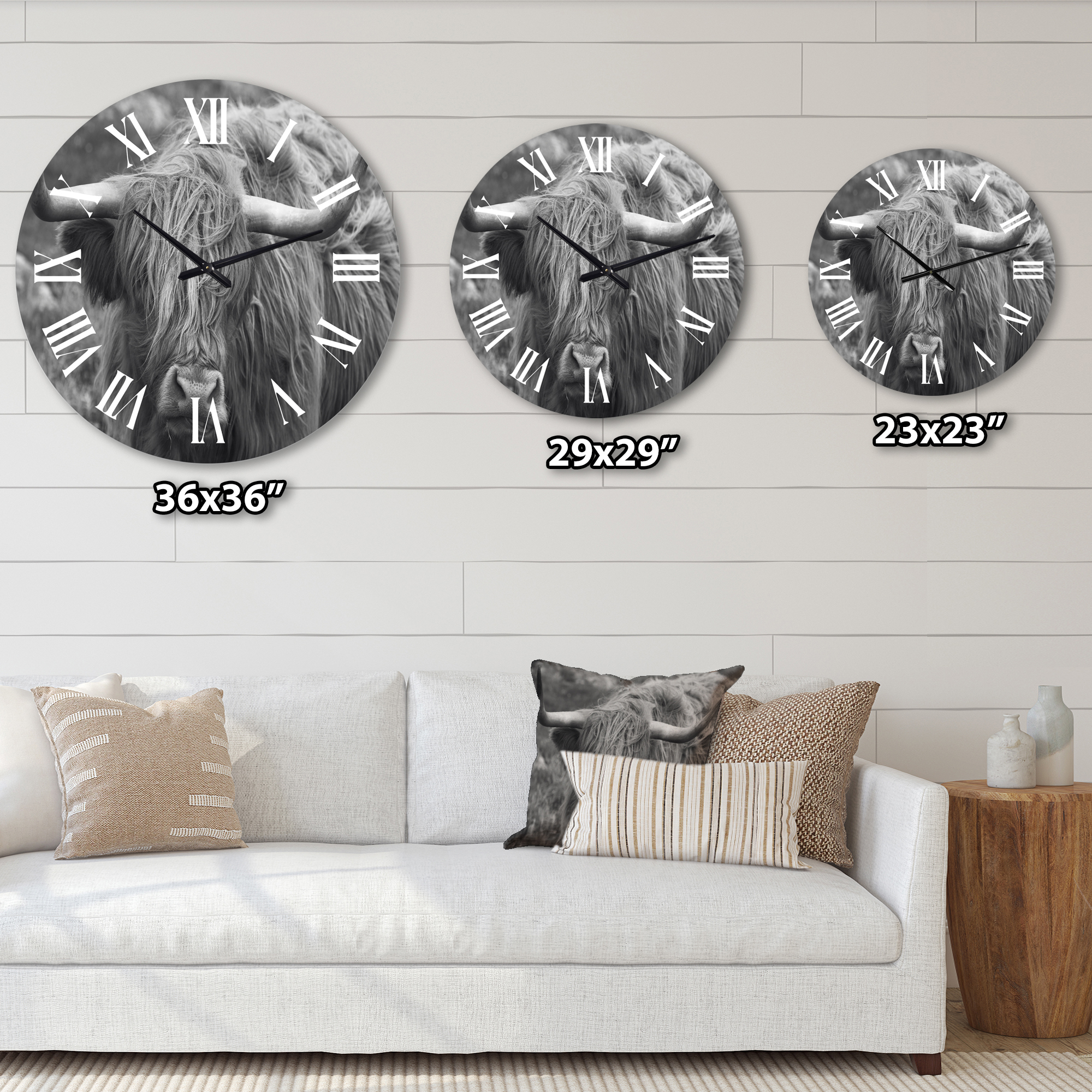 Designart 1 in Quartz Farmhouse Wall Clock