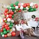 thumbnail image 4 of Arco de globos navideños, arco de globos rojo y blanco, decoración navideña, 87 piezas con globos de helio verde tinta, globos de confeti, globos de aluminio, lona, 4 of 5