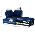 thumbnail image 5 of Aukfa 4 in 1 Chaise Futon Convertible Sleeper Chair Bed, 2 USB Port&Pillows, Velvet, Blue, 5 of 9