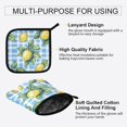 thumbnail image 3 of Yayeee Oven Mitts and Pot Holder Set of 2 Heat Resistant Kitchen Gloves Baking Hot Pad, Cartoon Plaid Lemon, 3 of 5