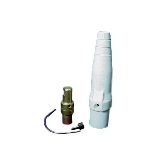 Leviton 16D28-W White 16 Series Taper Nose Male Crimped Detachable Cam-Type Plug