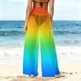 thumbnail image 4 of Ailaofu Women Sheer Mesh Pants See Through Bikini Bottom Swimsuit Cover up Wide Leg Beach Pants, 4 of 7