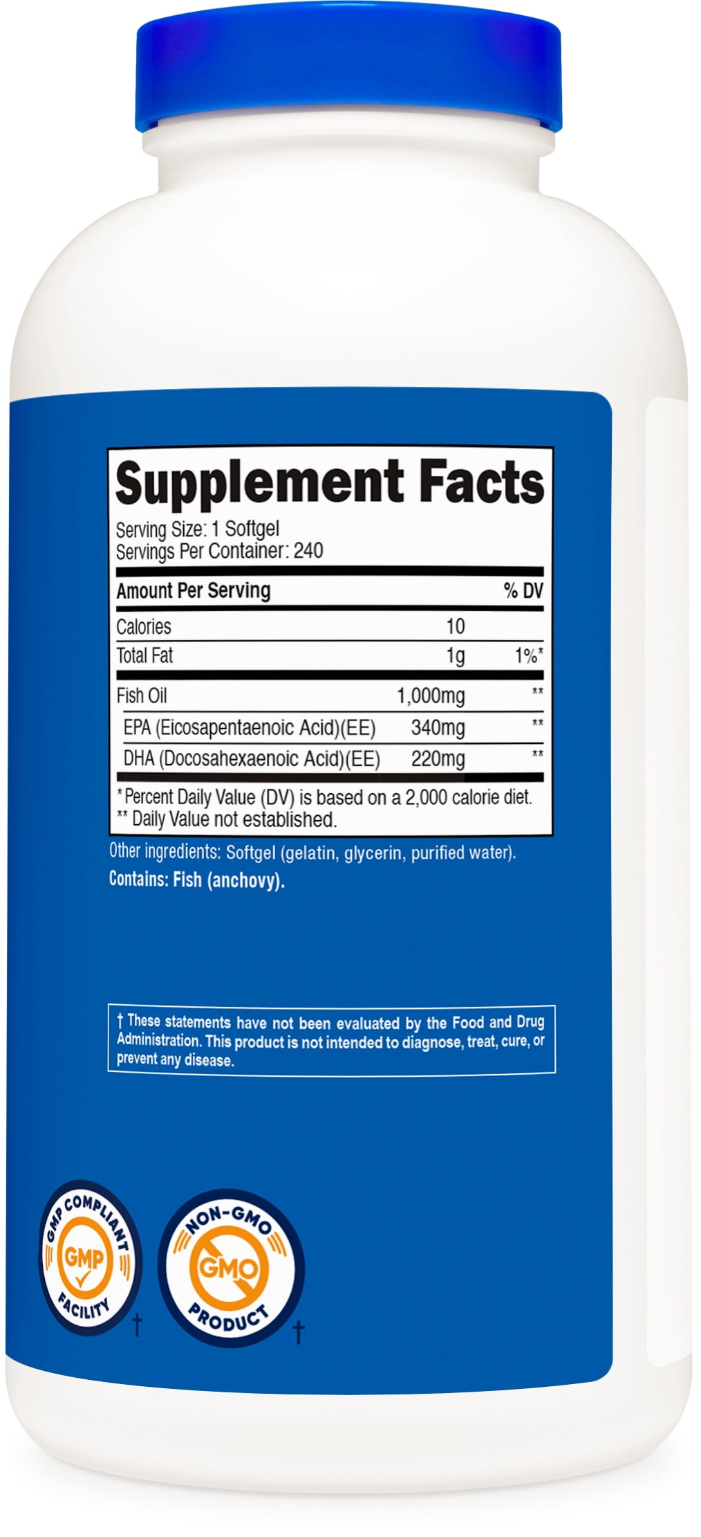 Nutricost Fish Oil Supplement 1000mg, 240 Softgels - 560mg of Omega-3