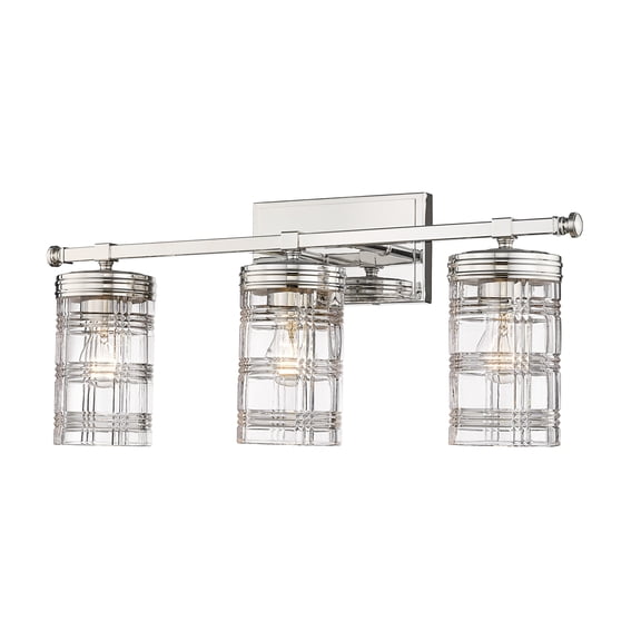 344-3V-PN-Z-Lite-Archer - 3 Light Bath Vanity-11 Inches Tall and 25 Inches Wide-Polished Nickel Finish