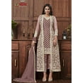 thumbnail image 2 of Designer Reception Wear Indian Pakistani Shalwar Kameez Shrug Pant Suits ( Lavender, M - 40 ), 2 of 5