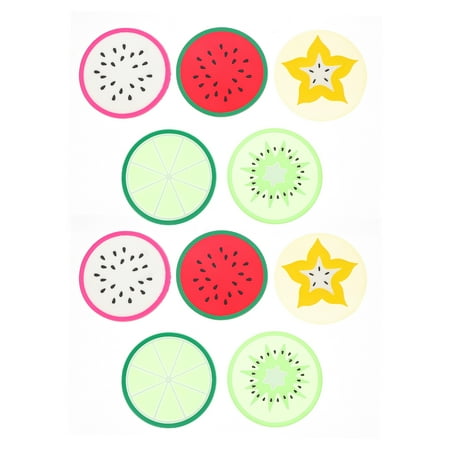

30pcs Colorful Fruit Coasters Non-slip Coasters Heat Insulation Cup Mats
