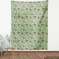 thumbnail image 3 of Spring Fabric by the Yard Upholstery, Romantic Gentle Peony Flowers Composition and Dotted Sketchy Leaves, Decorative Fabric for DIY and Home Accents, Green Pink Charcoal Grey by Ambesonne, 3 of 4