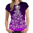 thumbnail image 5 of Camisetas navideñas con estampado 3D para mujer, ropa de calle de moda con cuello redondo, camiseta de manga corta de gran tamaño, camisetas Harajuku Y2k, ropa para mujer, 5 of 5