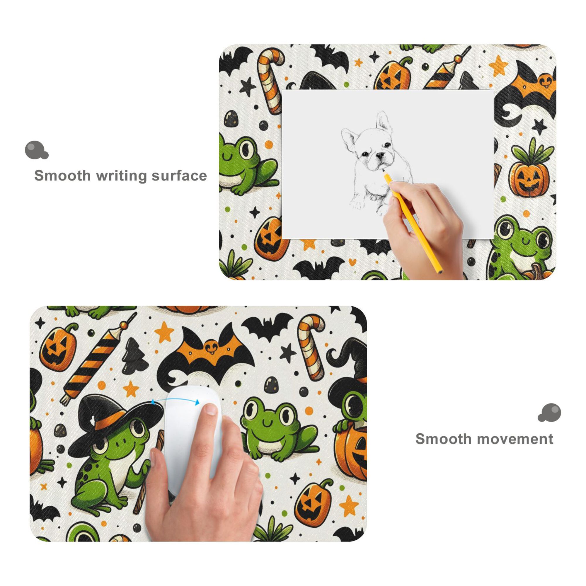 JSTEL Frogs Halloween Large Gaming Mouse Pad Big Mousepad Mice Keyboard Mat with Non-Slip Rubber Base for Computer Laptop Home & Office, 31.5 X 15.7 inch