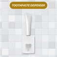thumbnail image 2 of GOOHOCHY Dispensador de pasta de dientes sin sacador Pasta de dientes montada en la pared Exprimidor Crema dental Cremallera blanca, 2 of 8