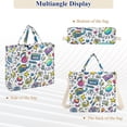 thumbnail image 6 of FORMRS Womens Corduroy Tote Bag Crossbody Shoulder Handbag with Pocket, Blue Doodle Pattern, 6 of 7