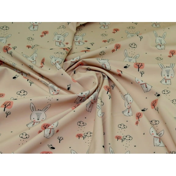 Fleece Back Soft Shell Fabric Baby Pink - per yard