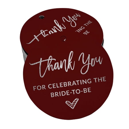 Inkdotpot 100 Pack Thank You For Celebrating The Bride To Be Bridal Shower Favor Paper Tags Craft Real Silver Foil Hang Tags