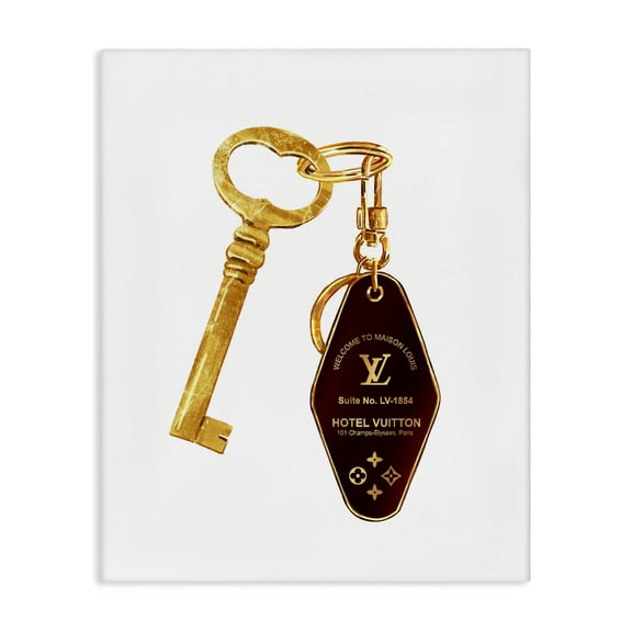 Glam Gold Key Fashion Canvas Wall Art, design by Ziwei Li
