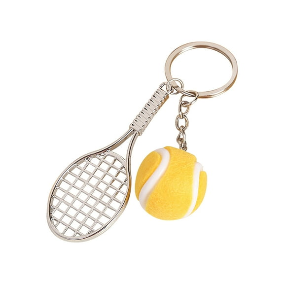 Tennis Alloy Keychain - Mini Sports Equipment Souvenir, Durable Metal Pendant, Gift for Sports Fans