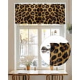 thumbnail image 7 of Fashion Wild Animal Valances for Windows Retro Brown Leopard Print Valance Rod Pocket Light Filtering Short Window Treatments Curtains for Kitchen Bathroom Living Room Bedroom, 1 Panel, 42 x 18 Inch, 7 of 7