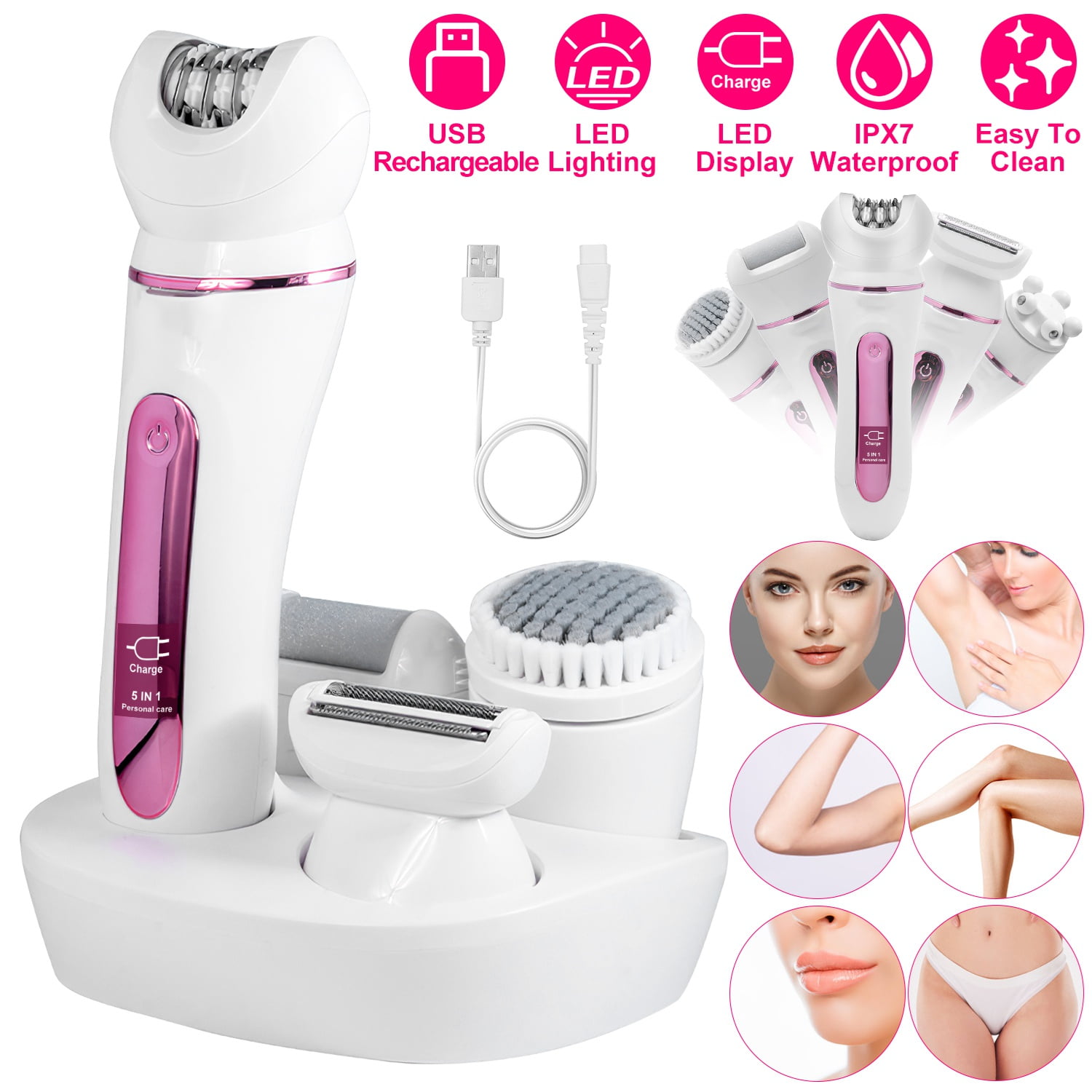 Panasonic Ladies Wet/Dry Rechargeable Epilator & Shaver, ES-ED90-P