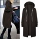 thumbnail image 1 of ICHUANYI Liquidación Moda Mujer Manga larga Frente abierto Prendas de abrigo sueltas Cremallera sólida Abrigo Tops Bolsillos Blusa ICHUANYI WER202308170244, 1 of 6