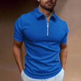 thumbnail image 2 of Summer Men's Sports Short Sleeve Golf Youth Men's Zipper Casual Top 5XL, 2 of 5