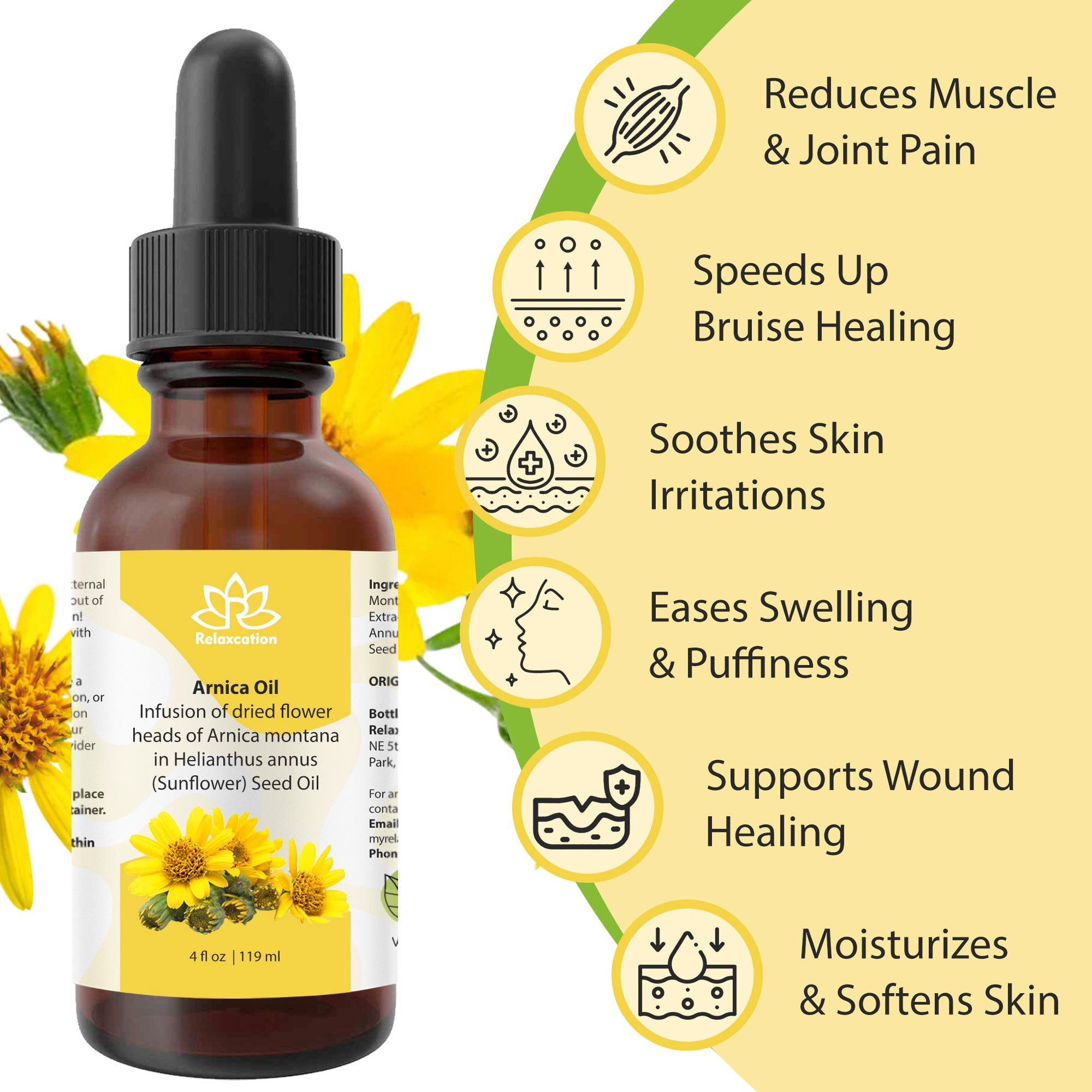 Pure Arnica Organic Oil – Unrefined, Massage & Skincare Treatment