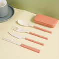 thumbnail image 3 of 4pcs Portable Reusable Utensils Set With Case, Spoon Chopsticks Knife Fork Tableware Set For Camping Office Picnic Travel, 3 of 4