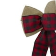 thumbnail image 3 of Northlight Burlap and Buffalo Plaid 6-Loop Christmas Bow Decoration - 9" x 14", 3 of 3
