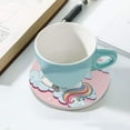 thumbnail image 4 of Round Drink Coasters, 6 Pcs Beautiful Unicorn on Clouds with Stars Absorbent Ceramic Coaster with Cork Base for Coffee Cups Housewarming Gift for Home Decor, 4 of 5