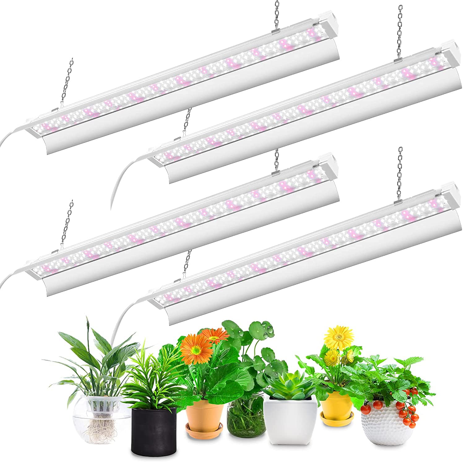 4 Strips LED Plant Grow Light Strips Full Sepectrum Grow Lights for Indoor Pl... 