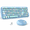 CandyXR-Blue, variant on Wireless Keyboard and Mouse Combo, Colorful Ergonomic Full Size Retro Low-Noise Keyboard with Cute keycaps, Compatible with Windows, PC, Perfer for Home and Office Keyboards (Yellow)