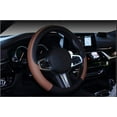 thumbnail image 2 of Universal Car Steering Wheel Cover Steering Wheel Cover Heavy Duty Leather Steering Wheel Cover 38CM / 15 '' Anti Slip Steering Wheel Cover Steering Wheel Protector (Black Coffee), 2 of 7
