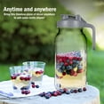 thumbnail image 3 of Glass Mason Jar Pitcher with Lid 1 Quart (32oz / 1L) Wide Mouth Leak Proof Water Jug with Filter Lid Cold Brew Pitcher for Water / Juice / Milk / Tea / Iced Coffee and Drinks, 3 of 9