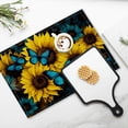 thumbnail image 4 of BaHomeck placemats Set of 4 rectangle Linen Cotton Placemats for Dining Table Washable Heat Resistant,18*12inch,Sunflowers With Blue Butterflies Featuring Yellow And Dark Blue Colors, 4 of 4