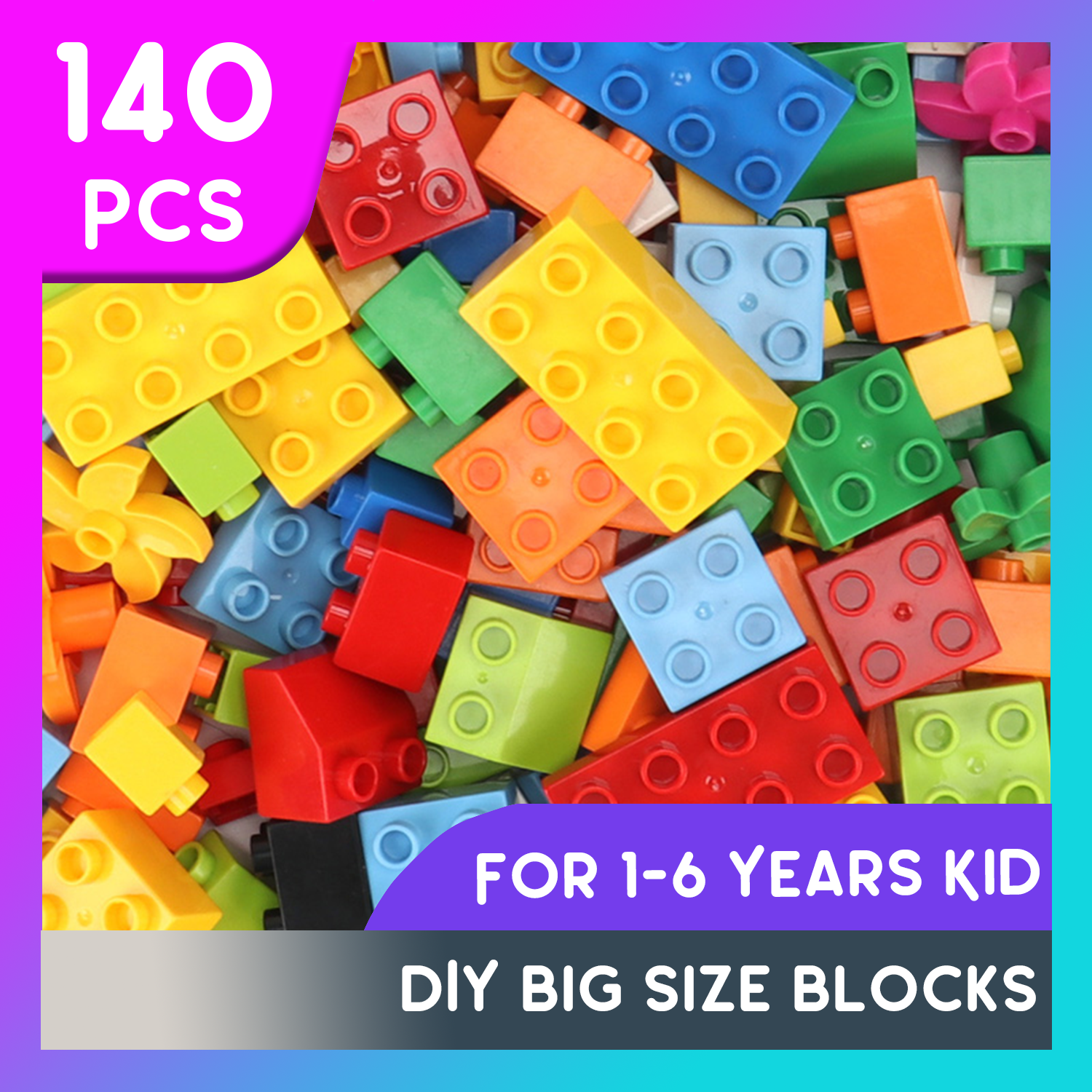 Transparent Building Blocks Cubes Thick Kid Set Bricks Educational Toy Children 