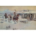thumbnail image 2 of Russell, Charles Marion 14x11 White Modern Wood Framed Museum Art Print Titled - Christmas at the Line Camp, 2 of 4