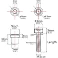 thumbnail image 2 of Wanyifa Titanium M5x16 18 20mm Bolt with Washer Hex Head Screw Steerer Clamp Nut for Bicycle Stem Front Forking Lock,M5x20 mm,Gold,1 Pair, 2 of 3