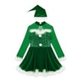 thumbnail image 3 of Alvivi Kids Girls Sequin Ice Skating Dance Leotard Dress Christmas Snowman Party Costume Hat Green 16, 3 of 7