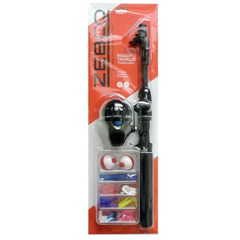 Zebco Ready Tackle Spincast Reel and Telescopic Fishing Rod Combo