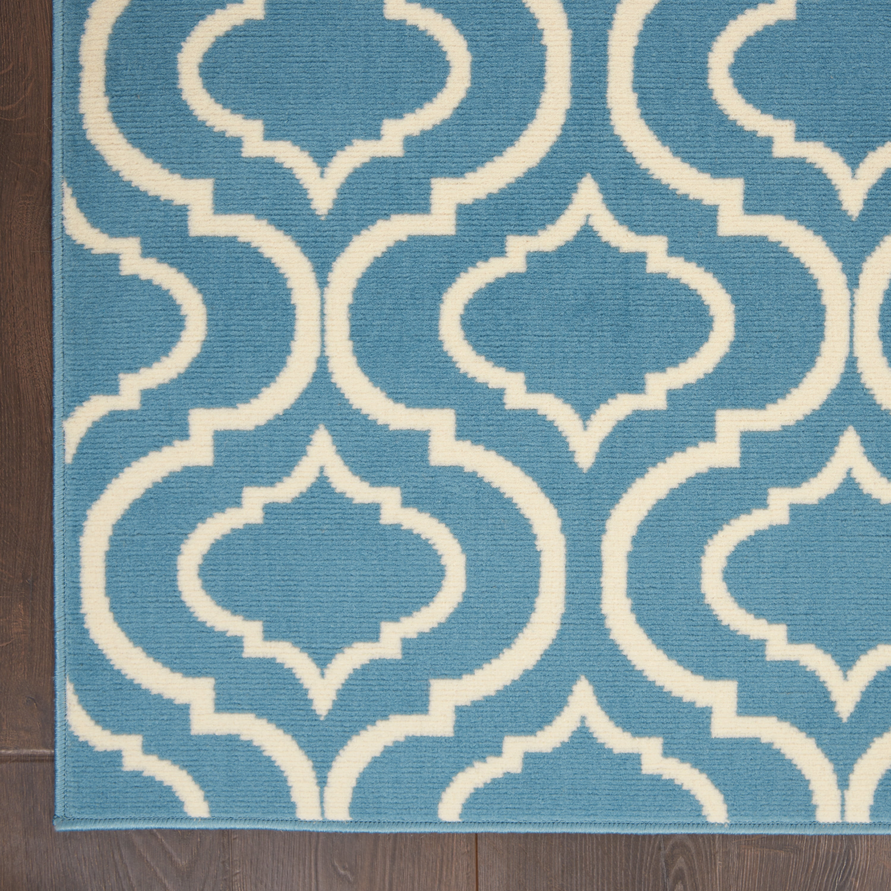 Nourison Bliss Transitional Moroccan Blue 4' x 6' Area Rug, (4' x 6')
