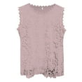thumbnail image 3 of SNKSDGM Women's Plus Casual Easter Shirts for Women Womens Short Sleeve Tops Blue Women's T Shirt Lace Crochet Lace Double Baggy Crew Neck Lace Vest Top Summer Tops for Women, 3 of 3