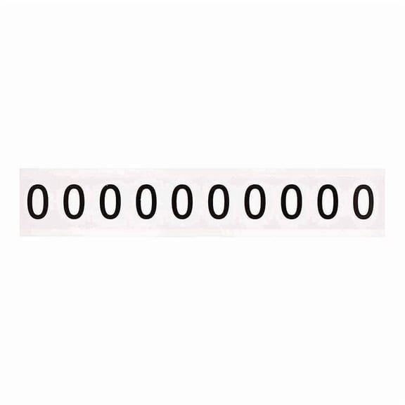 Brady Number Label,Character 0,1 In. H,Vinyl,PK10 9713-0