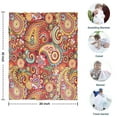 thumbnail image 4 of Red Pioneer Flower and Paisley Pattern Blanket,Comfortable Soft Flannel Throw Blanket,All Season,Warm Lightweight Blankets for Sofa Bed Couch Living Room Chair,30"x40", 4 of 4