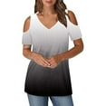 thumbnail image 4 of Uaswgudfs ​Women Blouses Summer Tops:Off-Shoulder V-Neck Trendy Blouse with Perforated Detail & Lightweight Casual Fabric, 4 of 7